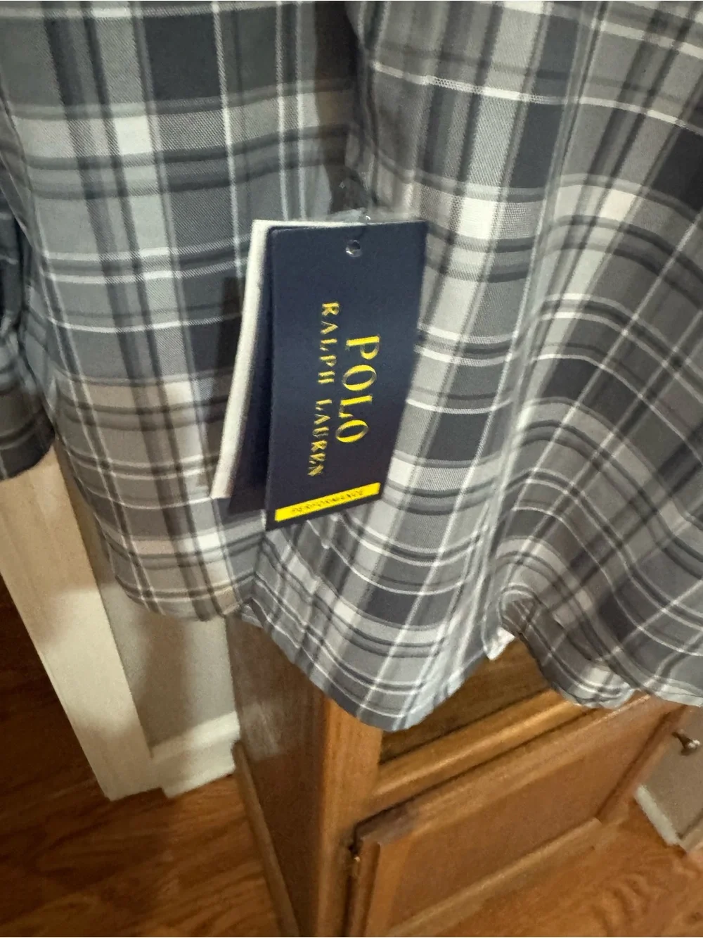 Polo by Ralph Lauren Gray and White Plaid Button-Down Shirt
